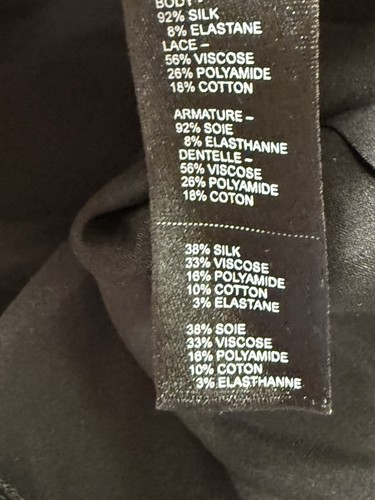 Nuevo Top Camisola Elle Macpherson Intimates Seda y Elastano Negro Encaje y Cuentas M - Imagen 11 de 12