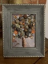 Vintage and Contemporary jewelry art framed Floral