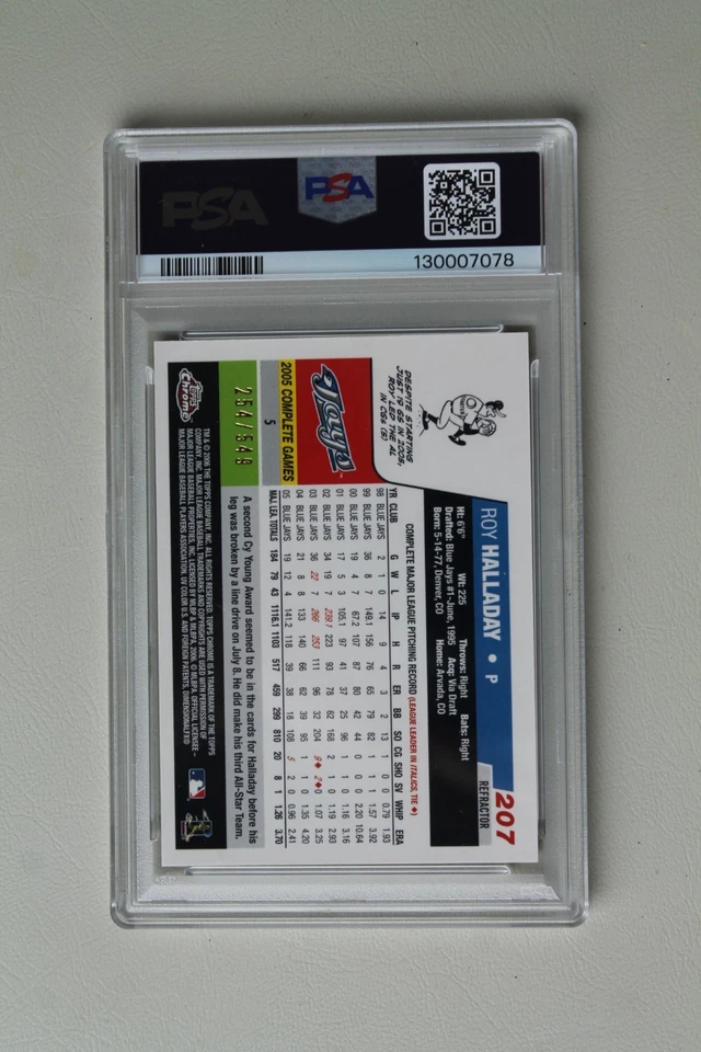 PSA 9 ROY HALLADAY 2006 Topps Chrome #207 Black Refractor - Image 2 of 2