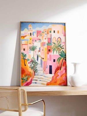 1_Algerien Reisedruck, Algerisches Blumenposter, Islamisches Wandbild, Volkskunst Poste