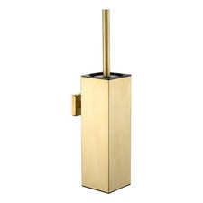 Toilet Brush Set - Brushed Gold, Wall-Mounted Holder, Cleaning Brush Head, an...