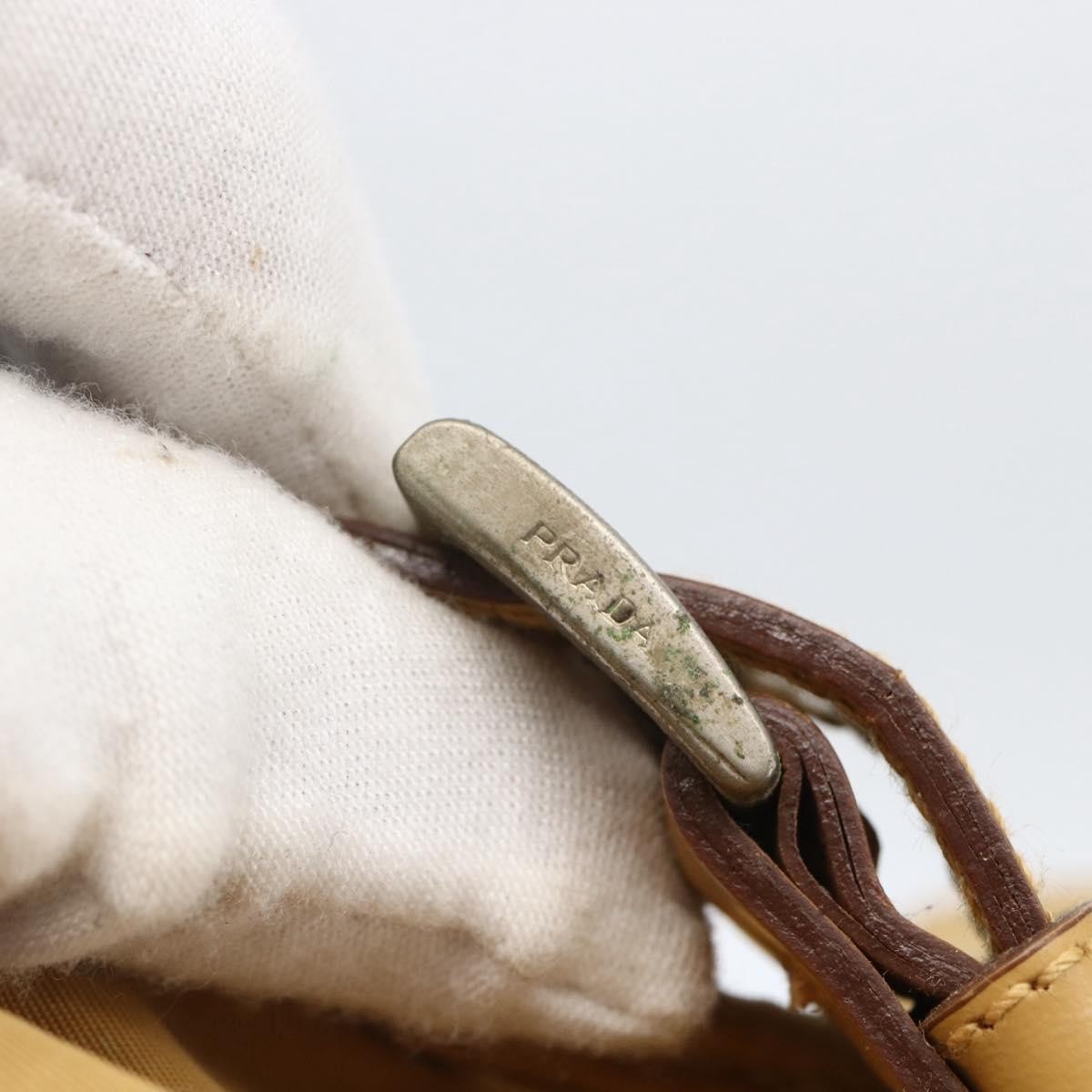 PRADA Backpack Nylon Beige Silver Auth 164263 thumbnail 16