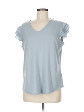 Adrianna Papell Women Blue Short Sleeve Top M