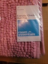 Room Essentials Everyday Chenille Bath Rug Pink New Sealed