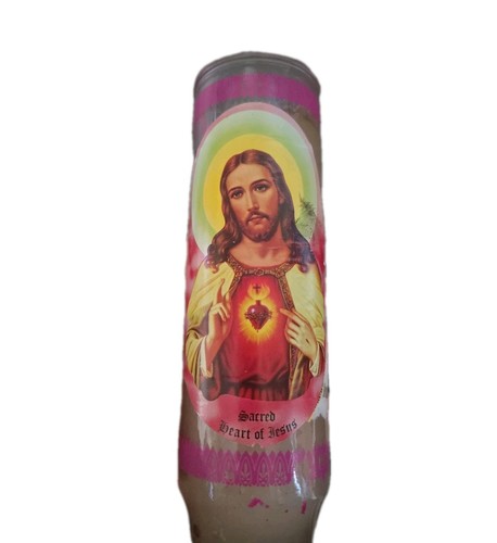 Vintage Reed Candle Co Sacred Heart of Jesus 8" Religious Prayer Candle Texas