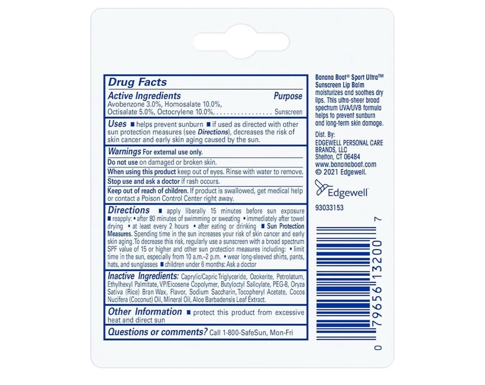 Banana Boat Sport Ultra SPF 50 Lip Sunscreen 2 Pack, SPF Lip Balm, Twin Pack - Image 2 of 4