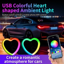 BT APP RGB Love Heart Pattern Neon Ambient Light Triangle Back Window Decor DIY