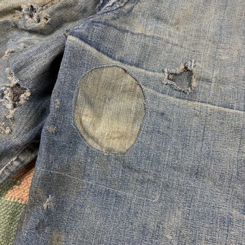Vintage 1930s WW2 Faded Distressed Thrashed Lined Chore Jacket Workwear XL image 13