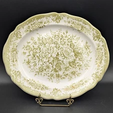 Oval Green Platter 11.75x9.5 Royal Staffordshire Ironstone Avondale J&G Meakin 