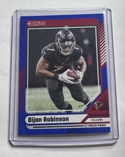 Bijan Robinson 2024 Panini Donruss #162 Blue Press Proof