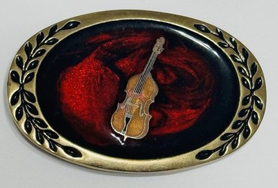 Vintage Heritage Country Fiddle Belt Buckle Solid Brass (1379)N