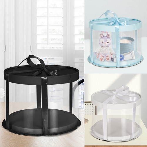 Dia.22cm Clear PVC Cube Chocolate Sweets Cup Cake Wedding Favour Boxes w/ Ribbon - Picture 12 of 15