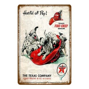 PLAQUE EN MÉTAL VINTAGE TEXACO 30 X 20 CM