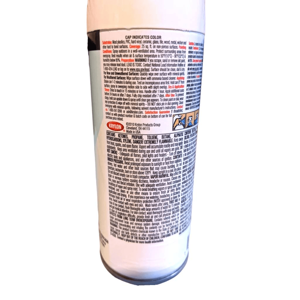 Krylon Fusion for Plastic Spray Paint Dover White 2322 Gloss New Broken