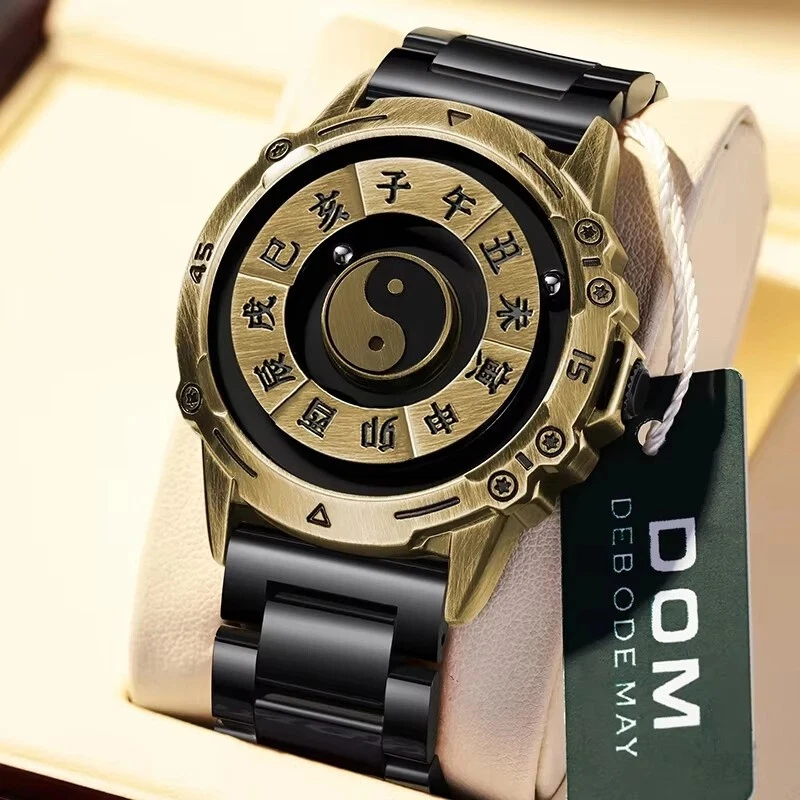 Nuevo Reloj Hombre Bola Magnética Cuarzo Reloj Pulsera Impermeable Acero Inoxidable Reloj Foto 2 de 4