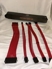 Asiahorse Power Supply Red Sleeved Cables  5 Pcs Open Box  See Pictures Box C