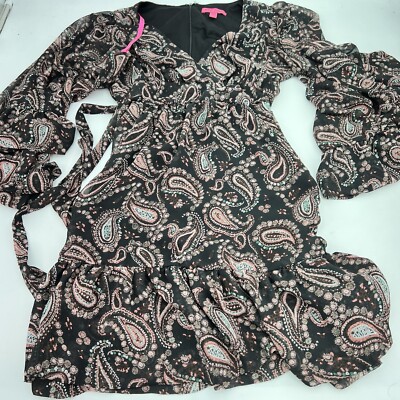 Betsey Johnson Pink Paisley Fit Flare Dress Size 6 FLAW