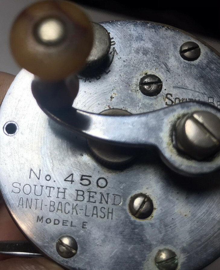 Moulinet De Pêche South Bend No. 450 Model E – Anti-cils Arrière – Fabriqué USA