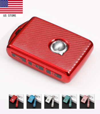 Car Key Case Cover Keychain Carbon Fiber For Volvo S90 XC60 XC90 Remote Key Fob
