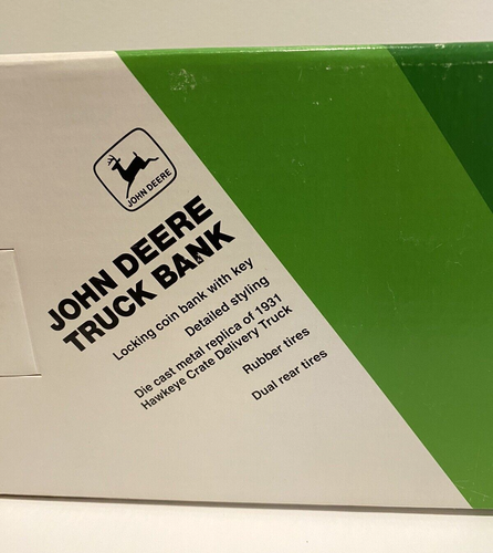 JOHN DEERE  1931 HAWKEYE CRATE DELIVERY TRUCK BANK w/KEY 1:34 ERTL NIB #2951 USA - Picture 5 of 5