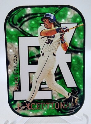 2000 E-X E-XCEPTIONAL MIKE PIAZZA GREEN # /999 New York Mets Rare