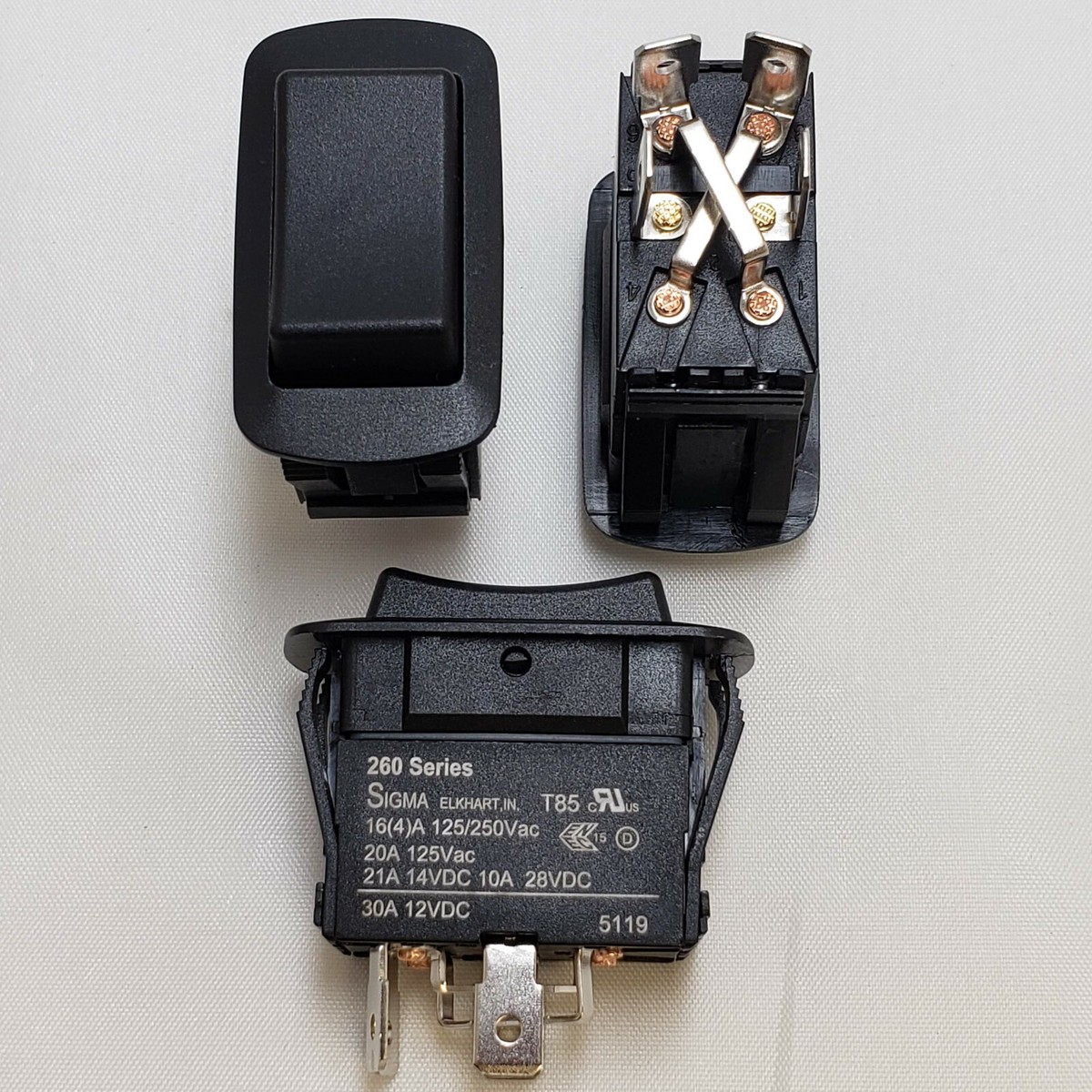 SIGMA SWITCHES REPLACEMENT SWITCH 260S-1BBNNNX DPDT BLACK