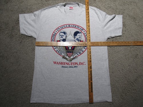 Vtg 1993 CLINTON GORE Gold Glitter Print T-SHIRT Mens XL President Inauguration - Picture 6 of 12