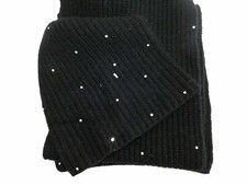 NWOB WOMENS UGG ELARA CASHMERE CRYSTAL GIFT SET 1101210 BLACK SCARF  HAT 298