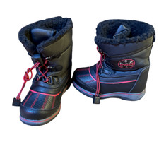 Totes Toddler Girl Snow Boots Faux Fur Trim Black Size 9