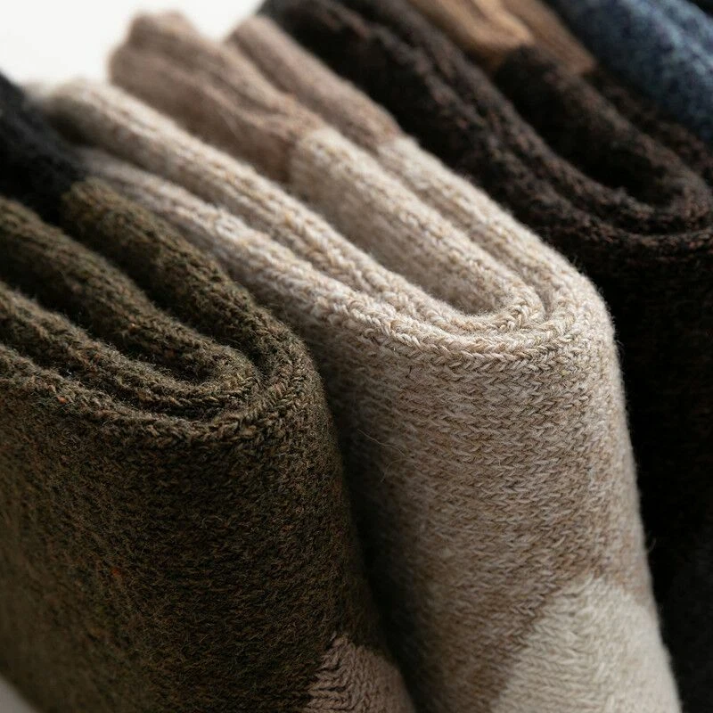 5 pares de calcetines deportivos informales lisos cómodos gruesos cálidos de lana de cachemir para hombre Foto 3 de 4