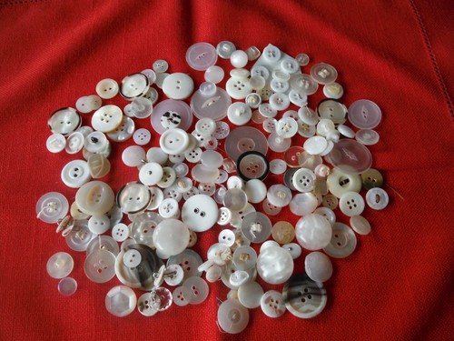 ANTIQUE AND VINTAGE LOT OFWHITE BUTTONS