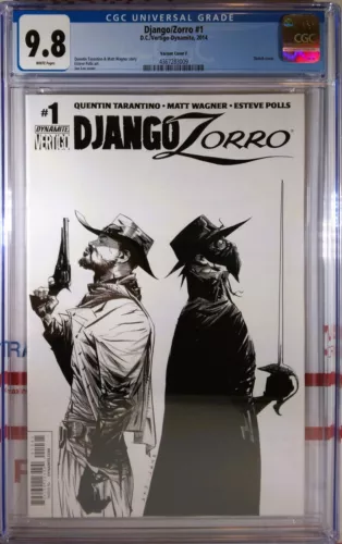 🔴🔥 CGC 9.8 DJANGO ZORRO #1 JAE LEE 1:50 B&W SKETCH VARIANT Quentin Tarantino