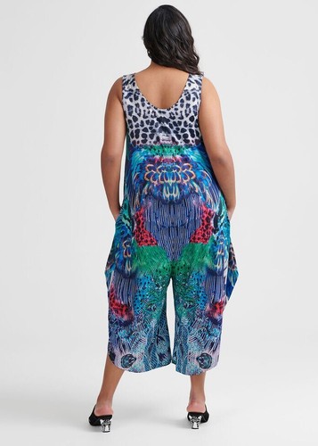 NEW $169 TS 14 PLUS colourful jersey DRESSED TO THRILL jumpsuit wide leg CRUISE - Picture 9 of 10