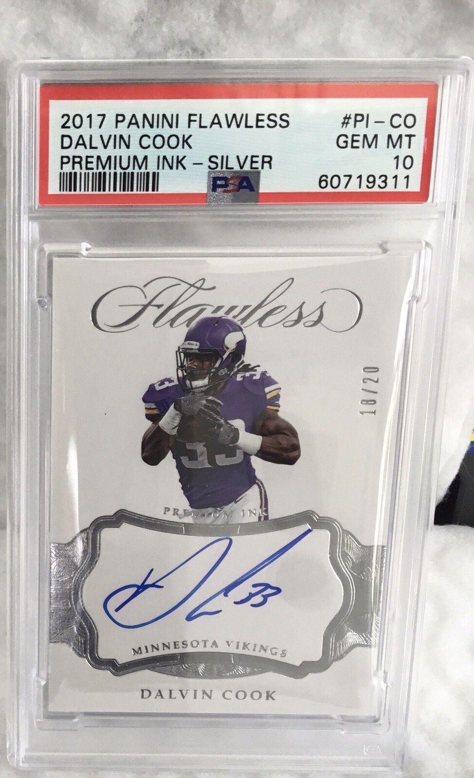 Dalvin Cook Panini Flawless Premium Ink #PICO Silver