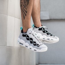 nike air more money wolf grey island green