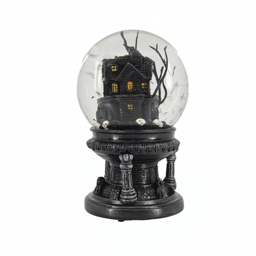 Globo de agua de mansión gótica musical LED animado de 8" decoración de pueblo de Halloween - Imagen 6 de 9
