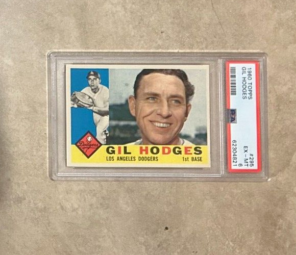 1960 Topps Gil Hodges #295 Los Angeles Dodgers Graded PSA 6 EX-MT