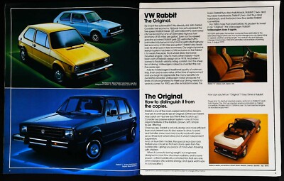 Volkswagen 1980 Advertising Booklet Rabbit, Dasher, Scirocco
