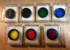 7 x CELESTRON 1.25" FILTERS INCLUDING MOON FILTER PLUS INSTRUCTIONS