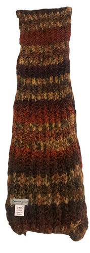 Luciano Berni Oblong Orange Brown Woven Women Wool Acrylic Nylon Scarf Shawl - Picture 6 of 8