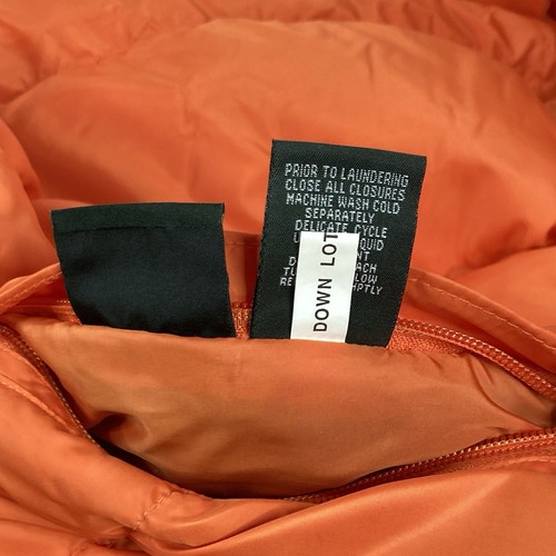 LL Bean Jacket Mens LT Orange Blue Reversible Coat Goose Down Filled Puffer NICE - Picture 10 of 15