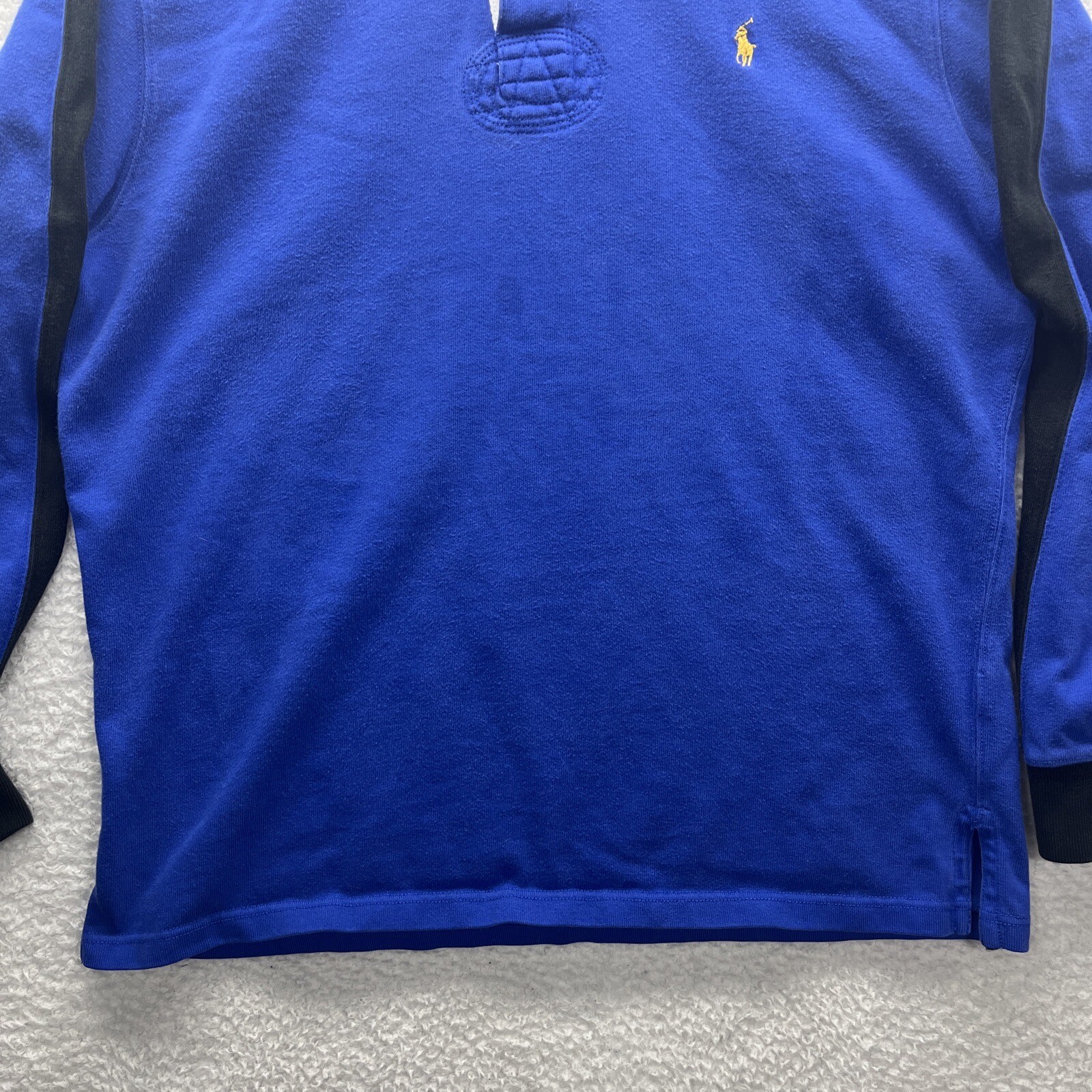 Polo Ralph Lauren maglione uomo piccolo blu 1 4 bottoni pony pullover trafilato