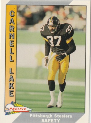 FREE SHIPPING-MINT-1991 Pacific Carnell Lake #426-PLUS STEELERS BONUS CARDS