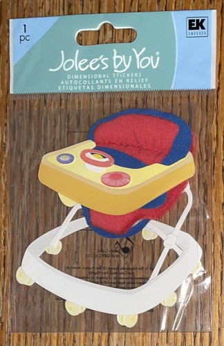 RARE Jolees Baby Walker Boy Girl Learning To Walk Infant Toy Scrapbook Sticker - Picture 2 of 8