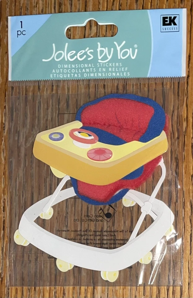 RARE Jolees Baby Walker Boy Girl Learning To Walk Infant Toy Scrapbook Sticker - Image 2 of 4