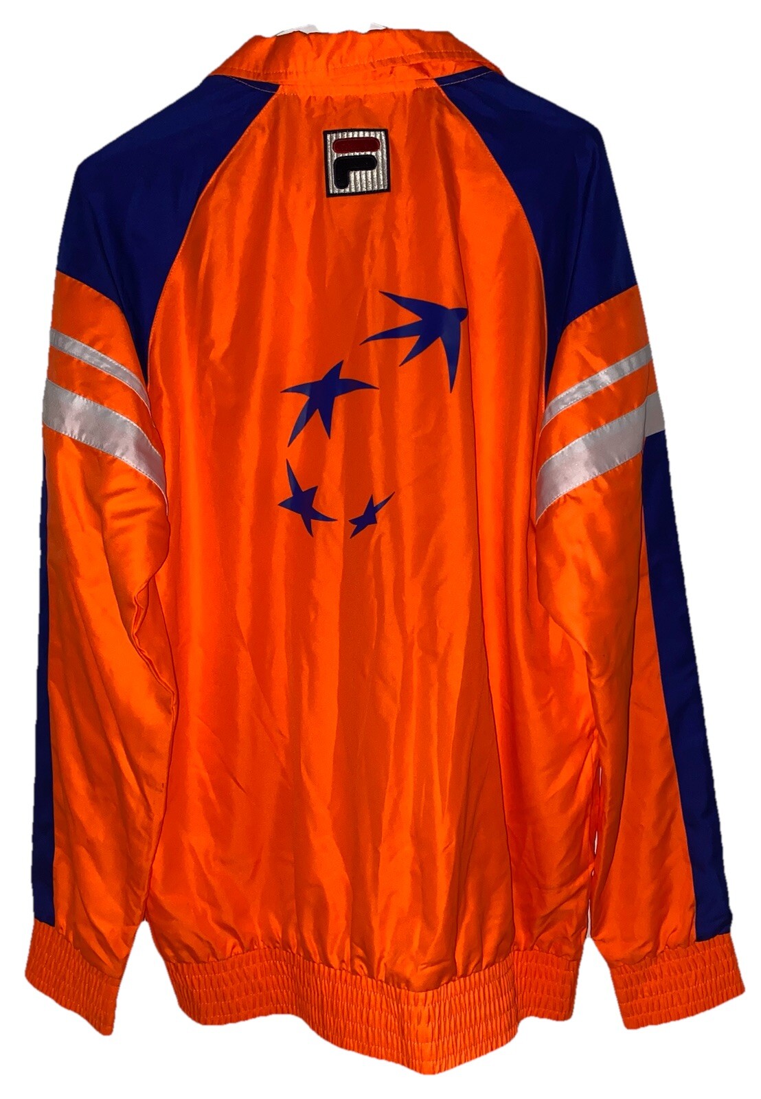 Giacca a vento Fila arancione blu BNP Paribas tennis aperto zip intera staff piccola