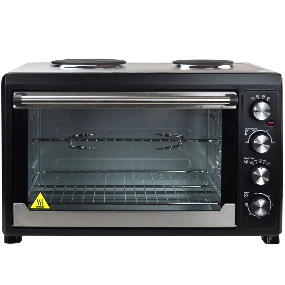 60 LITER MINI BACKOFEN Sossix mit KOCHPLATTEN UMLUFT und DREHSPIESS KLEINKÜCHE - Bild 4 von 4