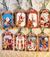 Christmas Rudolph Reindeer~(8) Gift Hang Tags~Party~Scrapbook~Children Gift~417R