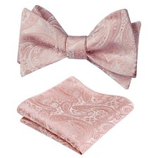Men  s Paisley Jacquard Self-Tie Bow Tie and Pocket Square Formal Set