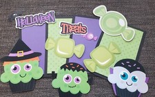 Halloween Treats printed die cuts and photo mat set 712